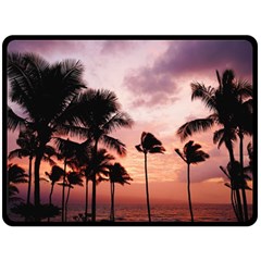 Palm Trees Double Sided Fleece Blanket (large)  by LW323