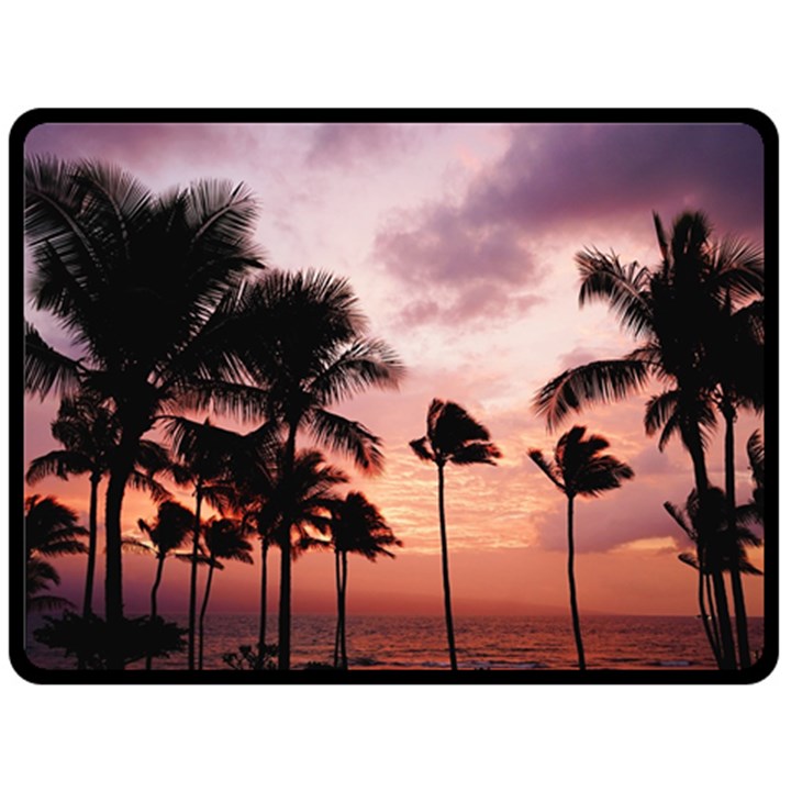 Palm Trees Double Sided Fleece Blanket (Large) 