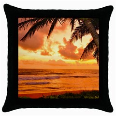 Sunset Beauty Throw Pillow Case (black) by LW323