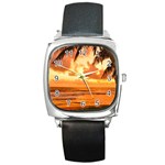 Sunset Beauty Square Metal Watch Front