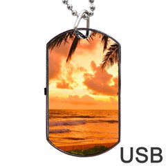 Sunset Beauty Dog Tag USB Flash (One Side)