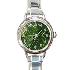 Relaxing Palms Round Italian Charm Watch by LW323