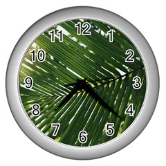 Relaxing Palms Wall Clock (silver) by LW323