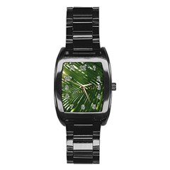 Relaxing Palms Stainless Steel Barrel Watch by LW323