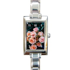 Sweet Roses Rectangle Italian Charm Watch by LW323