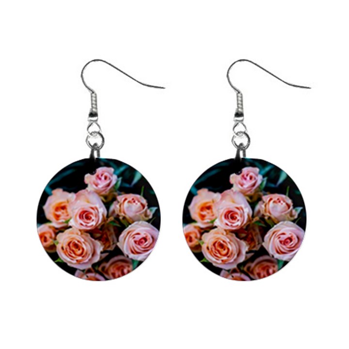 Sweet Roses Mini Button Earrings