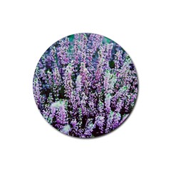 Lavender Love Rubber Round Coaster (4 Pack)  by LW323