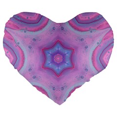 Cotton Candy Large 19  Premium Flano Heart Shape Cushions by LW323