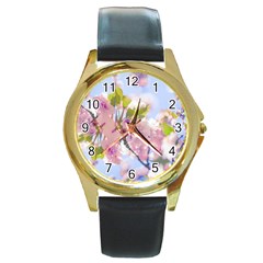 Bloom Round Gold Metal Watch by LW323