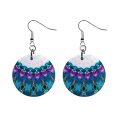 Peacock Mini Button Earrings by LW323