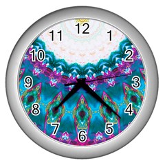 Peacock Wall Clock (silver) by LW323