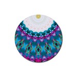 Peacock Rubber Round Coaster (4 pack)  Front