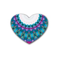 Peacock Heart Coaster (4 Pack)  by LW323