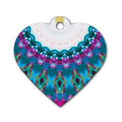 Peacock Dog Tag Heart (one Side) by LW323