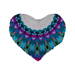 Peacock Standard 16  Premium Flano Heart Shape Cushions by LW323