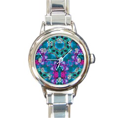 Peacock2 Round Italian Charm Watch by LW323