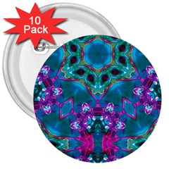 Peacock2 3  Buttons (10 Pack)  by LW323