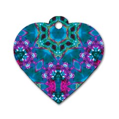 Peacock2 Dog Tag Heart (one Side) by LW323