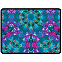 Peacock2 Double Sided Fleece Blanket (large) 