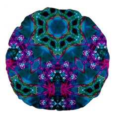 Peacock2 Large 18  Premium Flano Round Cushions by LW323