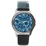 Blue Heavens Round Metal Watch Front