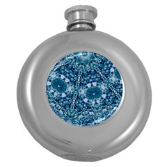 Blue Heavens Round Hip Flask (5 Oz) by LW323