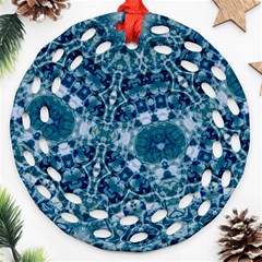 Blue Heavens Ornament (round Filigree) by LW323