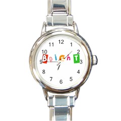 Bright Colorful Simple Artistic Vivid Unique Round Italian Charm Watch by oddybuddystore