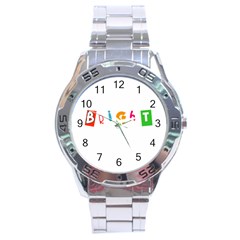 Bright Colorful Simple Artistic Vivid Unique Stainless Steel Analogue Watch by oddybuddystore