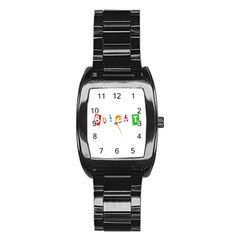 Bright Colorful Simple Artistic Vivid Unique Stainless Steel Barrel Watch by oddybuddystore