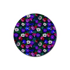 Watercolor Flowers  Bindweed  Liana Rubber Coaster (round) 