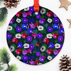 Watercolor Flowers  Bindweed  Liana Round Ornament (two Sides) by SychEva