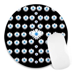 Festive Flowers For The Perfect Day In Peace Round Mousepads by pepitasart