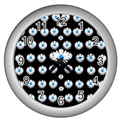 Festive Flowers For The Perfect Day In Peace Wall Clock (silver) by pepitasart