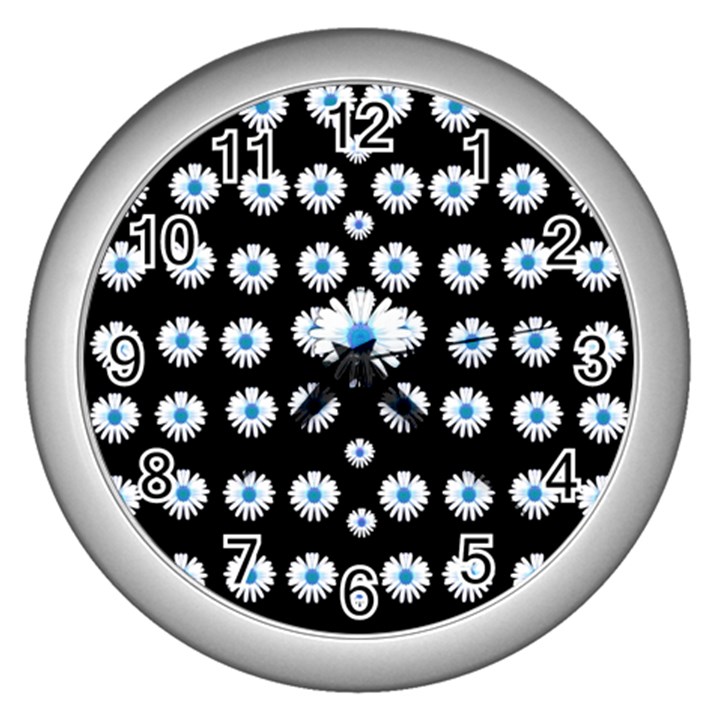 Festive Flowers For The Perfect Day In Peace Wall Clock (Silver)