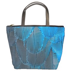 Feathery Blue Bucket Bag by LW323