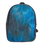 Feathery Blue School Bag (Large) Front