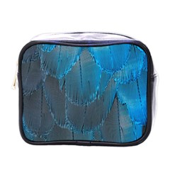 Feathery Blue Mini Toiletries Bag (one Side) by LW323