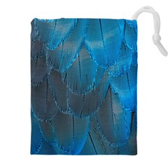 Feathery Blue Drawstring Pouch (5xl) by LW323