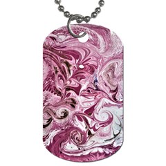 Dusty Pink Marbling Dog Tag (two Sides) by kaleidomarblingart