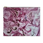 Dusty pink marbling Cosmetic Bag (XL) Front