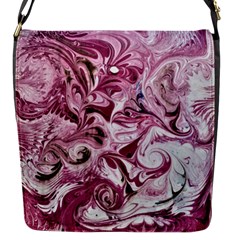 Dusty Pink Marbling Flap Closure Messenger Bag (s) by kaleidomarblingart