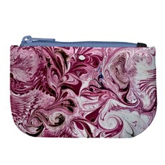 Dusty Pink Marbling Large Coin Purse by kaleidomarblingart