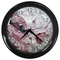 Pebbles Module  Wall Clock (black) by kaleidomarblingart