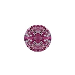 Pink Marbling Symmetry 1  Mini Buttons by kaleidomarblingart