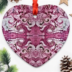 Pink Marbling Symmetry Ornament (heart) by kaleidomarblingart