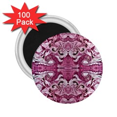 Pink Marbling Symmetry 2 25  Magnets (100 Pack)  by kaleidomarblingart