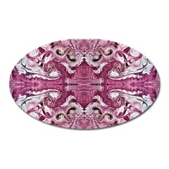 Pink Marbling Symmetry Oval Magnet by kaleidomarblingart