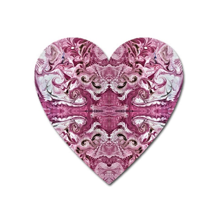 Pink marbling symmetry Heart Magnet