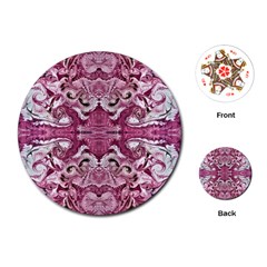 Pink Marbling Symmetry Playing Cards Single Design (round) by kaleidomarblingart